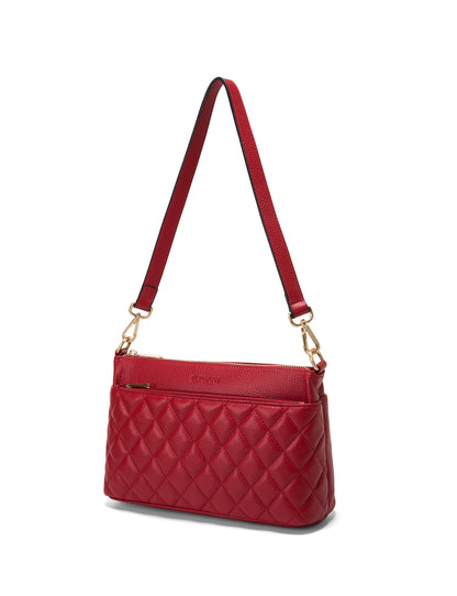 TIANA QUILTED LEATHER XBODY BAG- E1-0845-FIRE