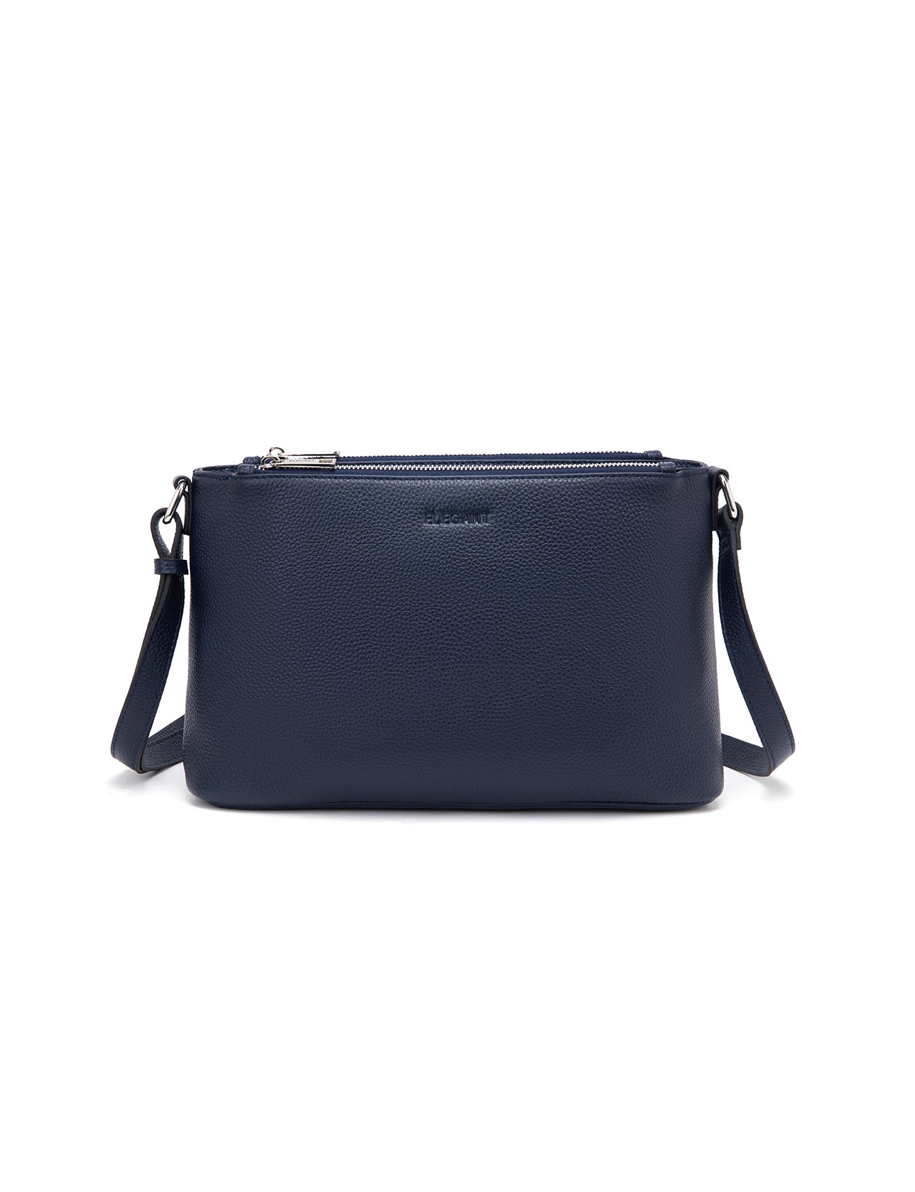 GABRIELLA TRIPLE COMPARTMENT LEATHER BAG- E1-0846-NVY