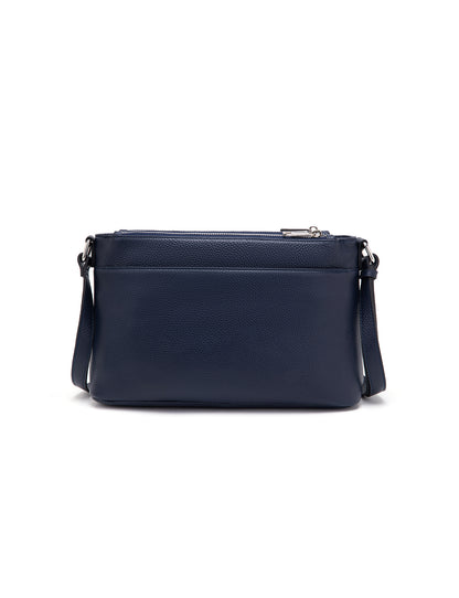 GABRIELLA TRIPLE COMPARTMENT LEATHER BAG- E1-0846-NVY