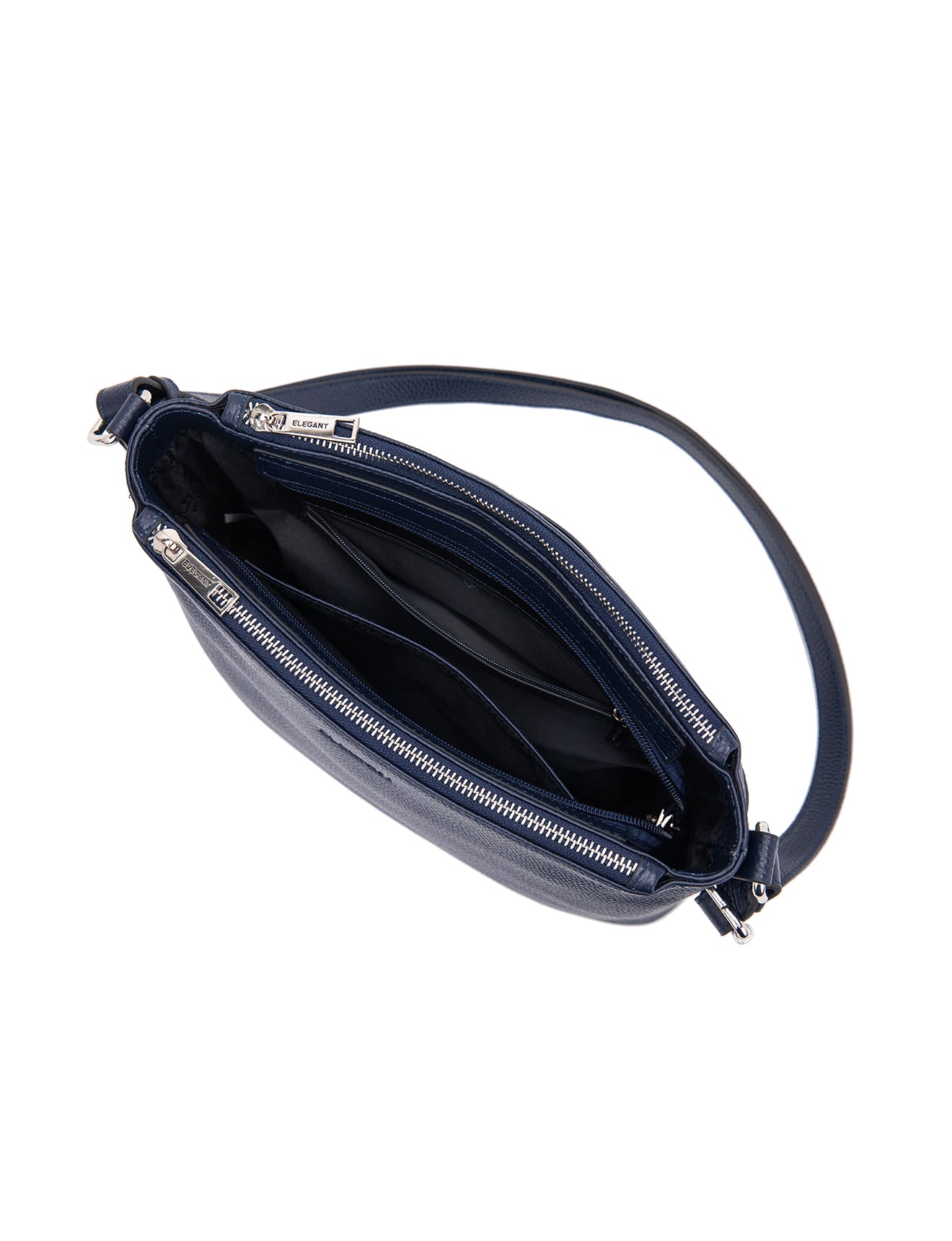 GABRIELLA TRIPLE COMPARTMENT LEATHER BAG- E1-0846-NVY