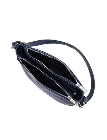 GABRIELLA TRIPLE COMPARTMENT LEATHER BAG- E1-0846-NVY