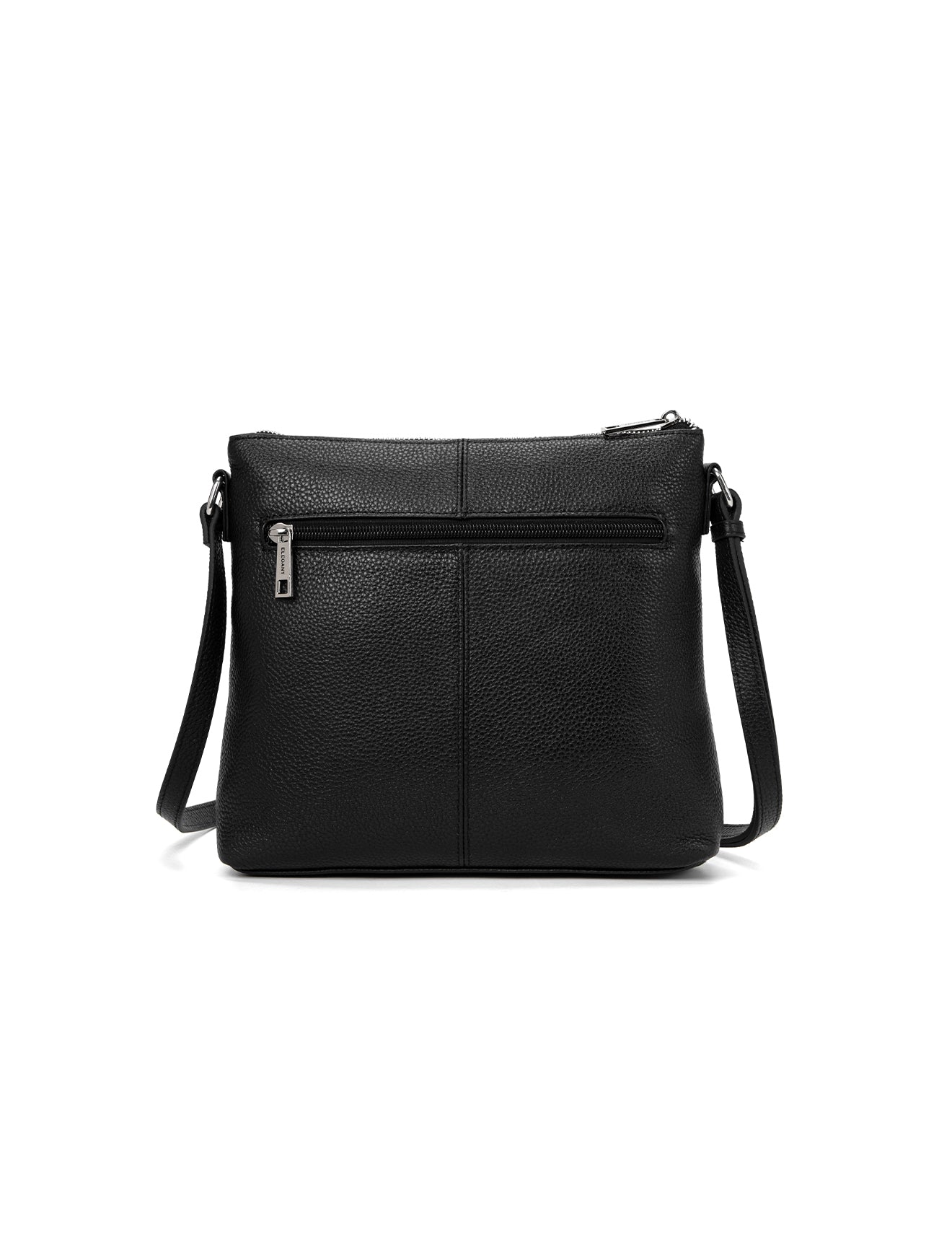 FRANCESCA MULTI CMPT RFID PROTECTED LEATHER XBODY BAG- E1-0851-BLK