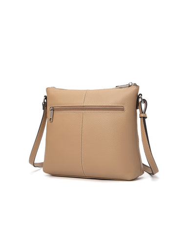 FRANCESCA MULTI CMPT RFID PROTECTED LEATHER XBODY BAG- E1-0851-CAM