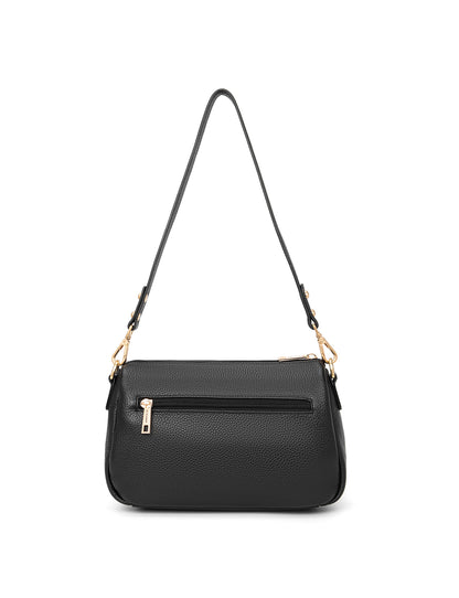 GABBY MULTI CMPT LEATHER XBODY BAG- E1-0856-BLK