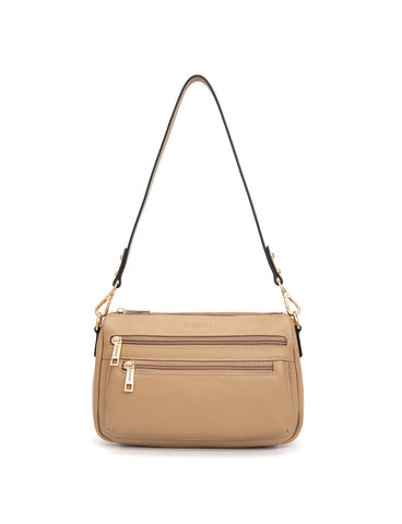 GABBY MULTI CMPT LEATHER XBODY BAG- E1-0856-CAM- NEW IN