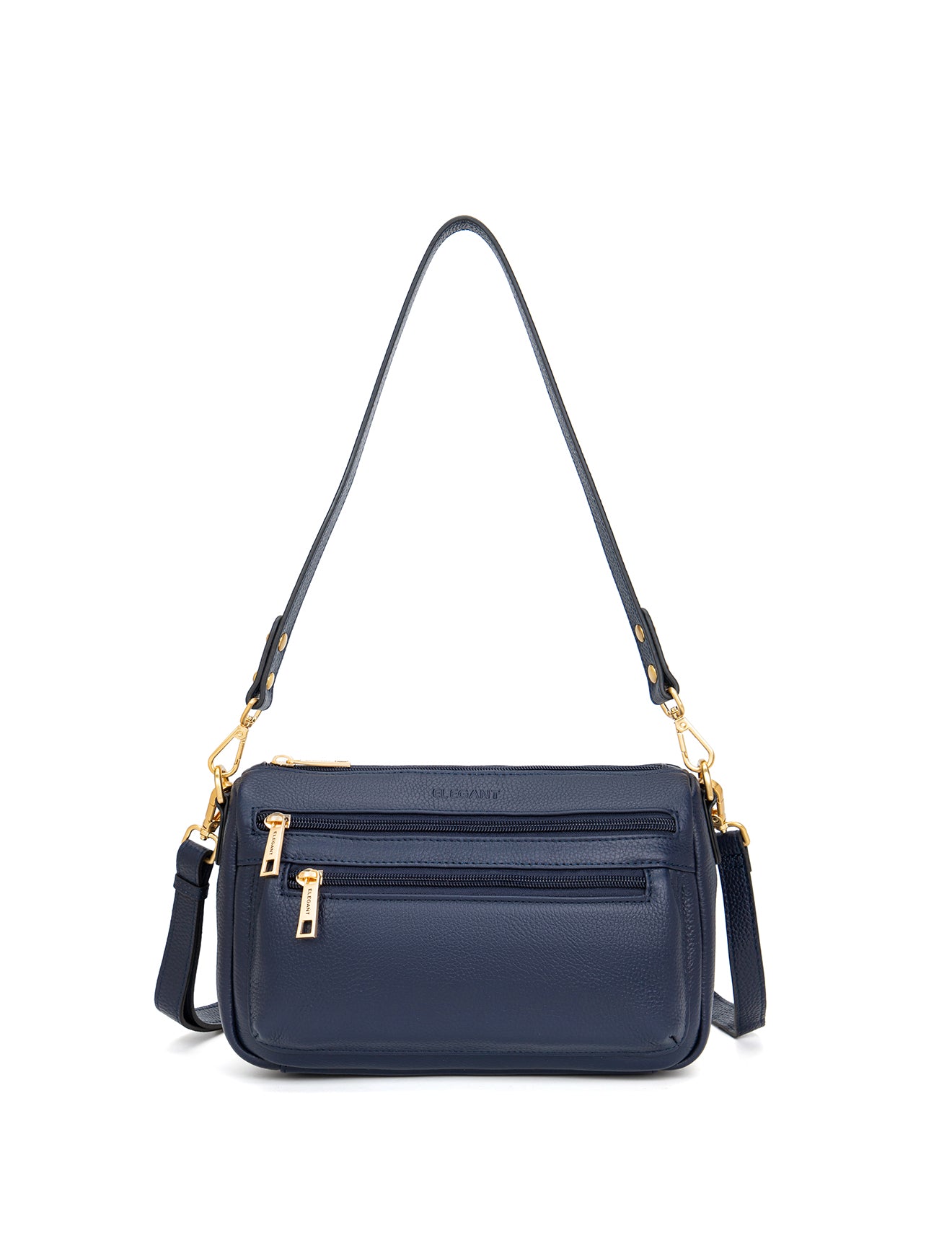 GABBY MULTI CMPT LEATHER XBODY BAG- E1-0856-NVY