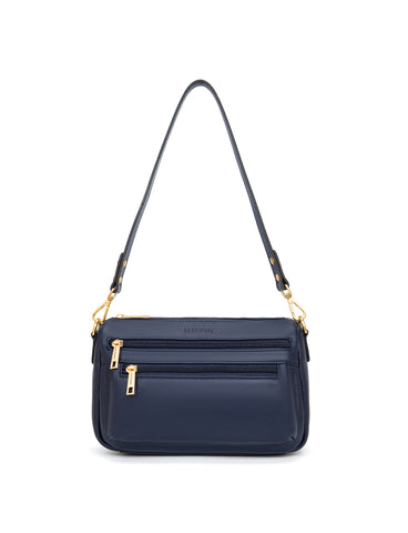 GABBY MULTI CMPT LEATHER XBODY BAG- E1-0856-NVY- NEW IN