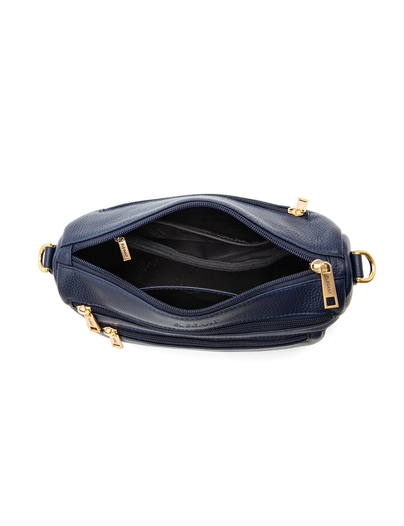 GABBY MULTI CMPT LEATHER XBODY BAG- E1-0856-NVY