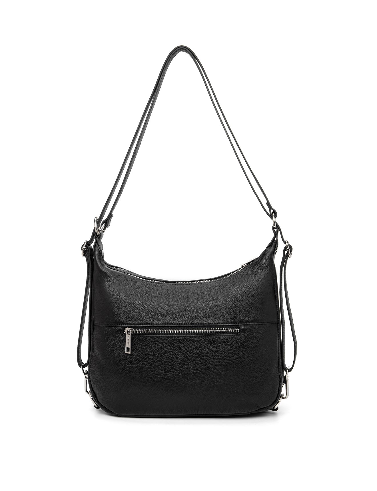 KAYLEIGH CONVERTIBLE LEATHER SHOULDER/BACKPACK-E1-0859-BLK