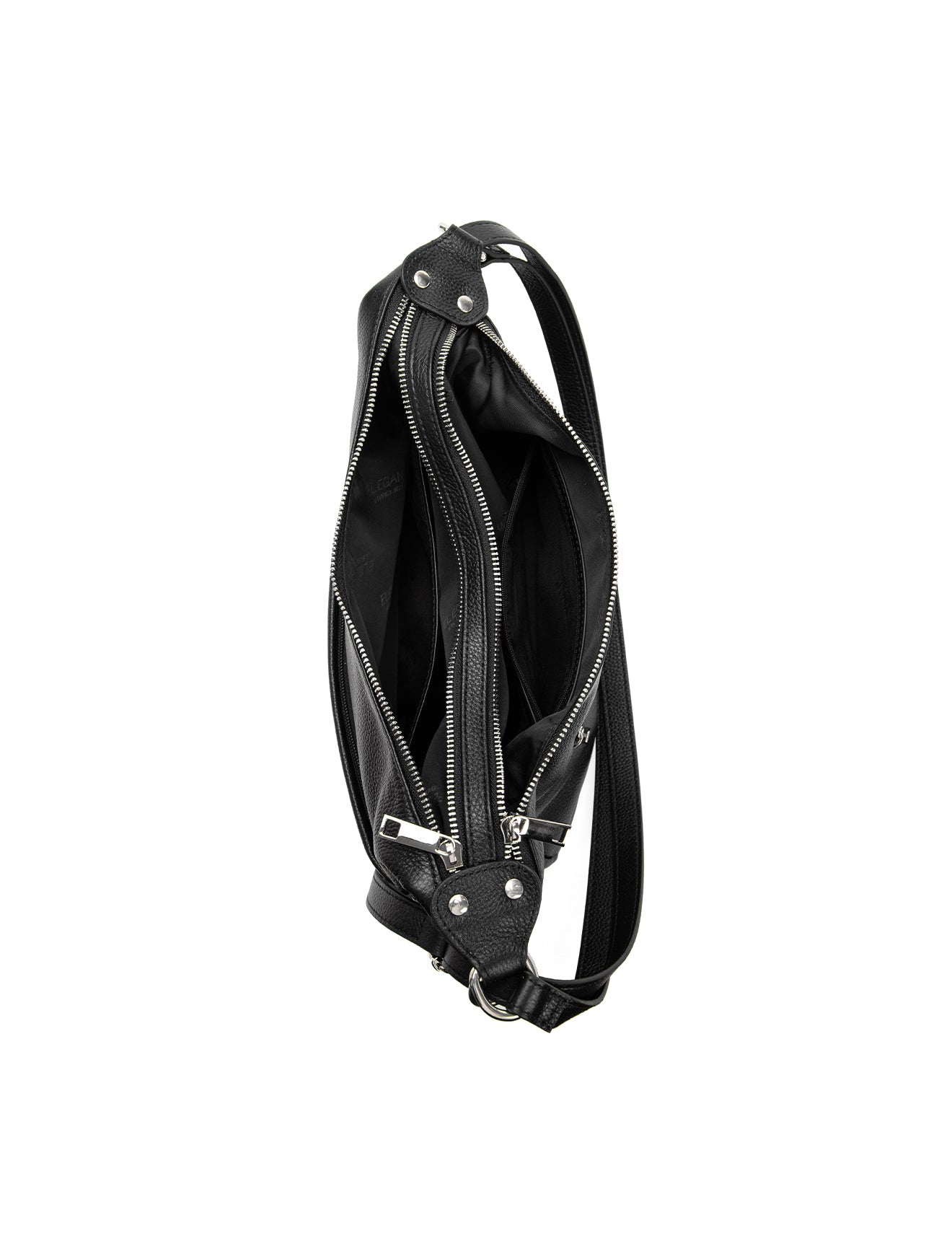 KAYLEIGH CONVERTIBLE LEATHER SHOULDER/BACKPACK-E1-0859-BLK