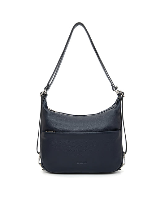 KAYLEIGH CONVERTIBLE LEATHER SHOULDER/BACKPACK-E1-0859-NVY