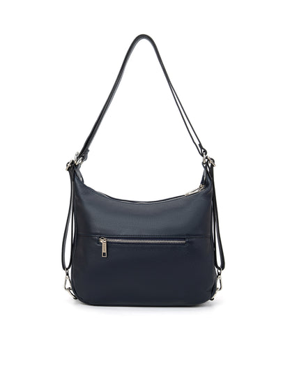 KAYLEIGH CONVERTIBLE LEATHER SHOULDER/BACKPACK-E1-0859-NVY