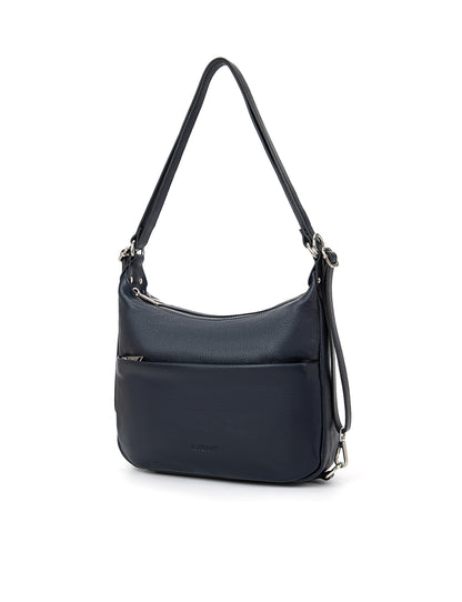KAYLEIGH CONVERTIBLE LEATHER SHOULDER/BACKPACK-E1-0859-NVY