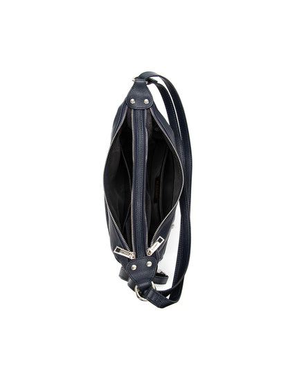 KAYLEIGH CONVERTIBLE LEATHER SHOULDER/BACKPACK-E1-0859-NVY
