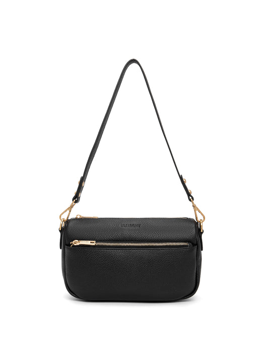 CARRIE LEATHER XBODY BAG- E1-0860-BLK