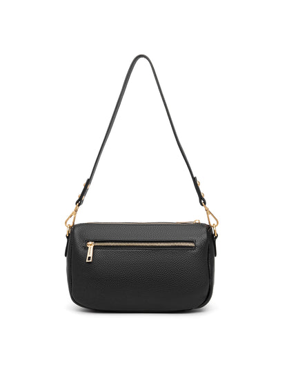 CARRIE LEATHER XBODY BAG- E1-0860-BLK