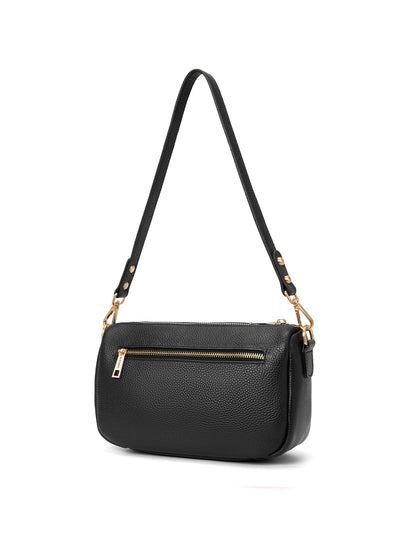 CARRIE LEATHER XBODY BAG- E1-0860-BLK
