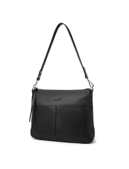 ALANNA LEATHER HOBO BAG- E1-0862-BLK
