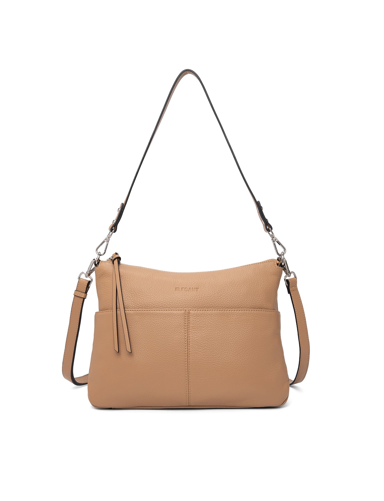 ALANNA LEATHER HOBO BAG - LATTE