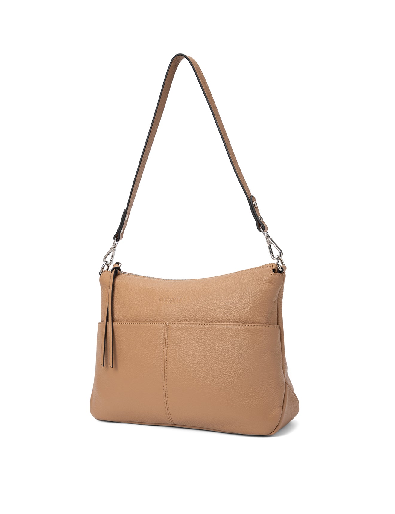 ALANNA LEATHER HOBO BAG - LATTE