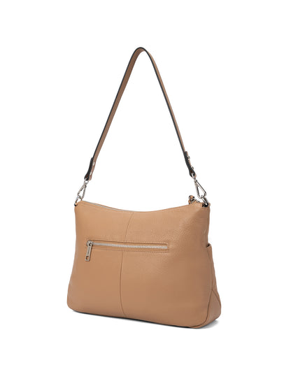 ALANNA LEATHER HOBO BAG - LATTE