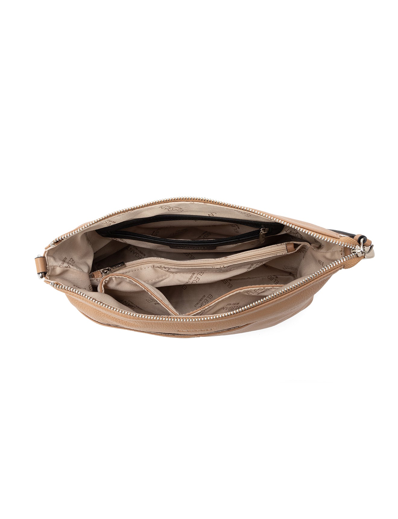 ALANNA LEATHER HOBO BAG - LATTE