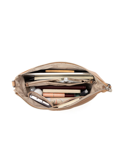 ALANNA LEATHER HOBO BAG - LATTE