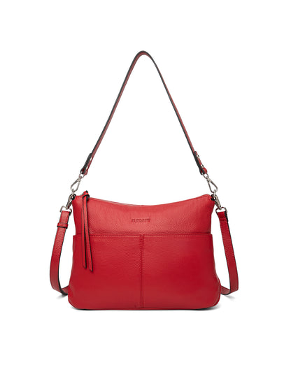 ALANNA LEATHER HOBO BAG - CHERRY