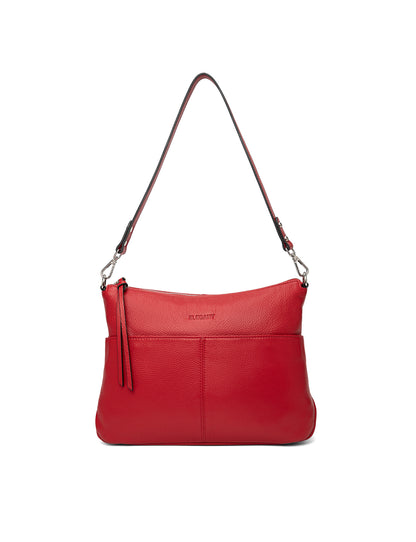 ALANNA LEATHER HOBO BAG - CHERRY