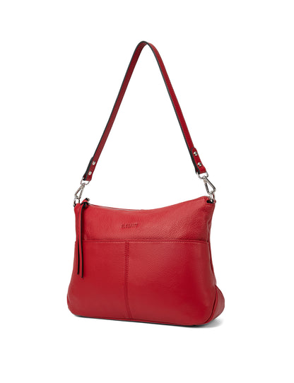 ALANNA LEATHER HOBO BAG - CHERRY