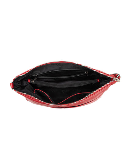 ALANNA LEATHER HOBO BAG - CHERRY