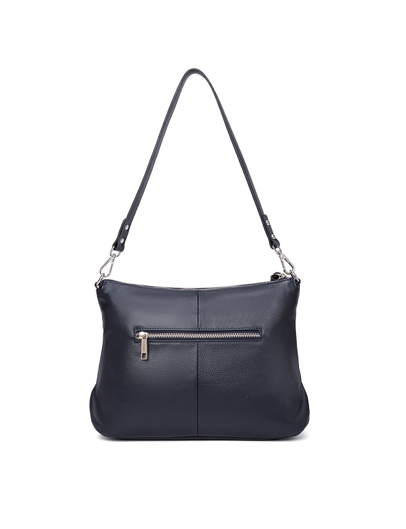 ALANNA LEATHER HOBO BAG - NAVY