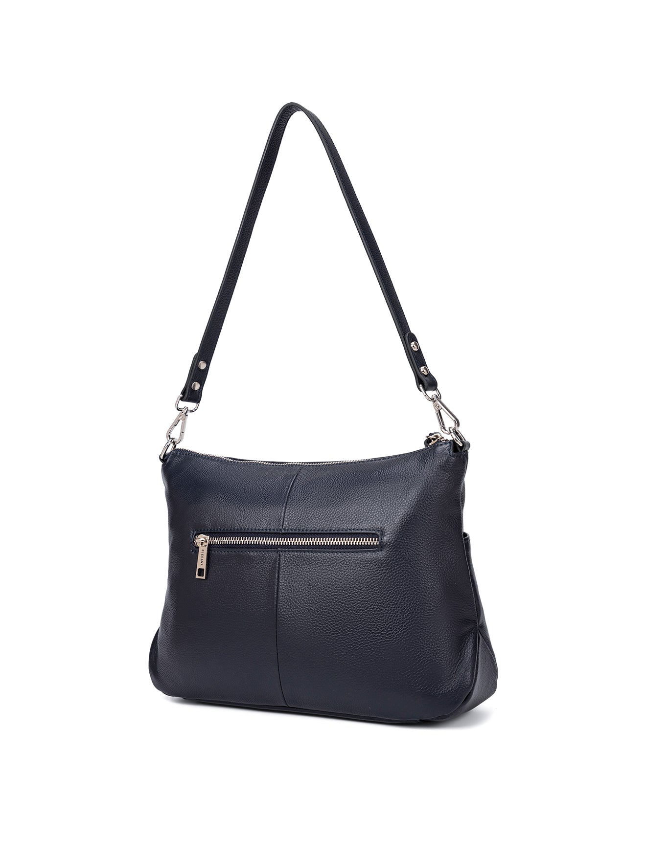 ALANNA LEATHER HOBO BAG - NAVY