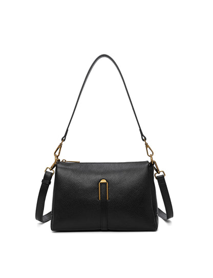 JENNIFER LEATHER BAG - BLACK