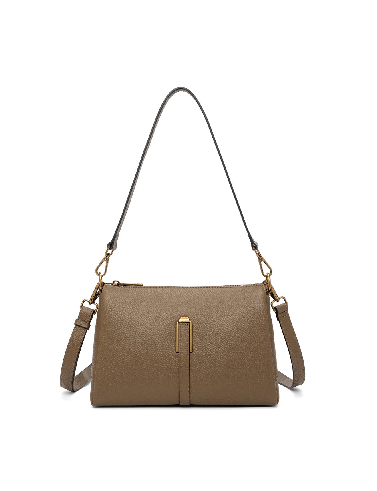 JENNIFER LEATHER BAG - KHAKI