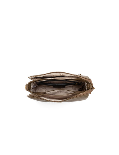 JENNIFER LEATHER BAG - KHAKI