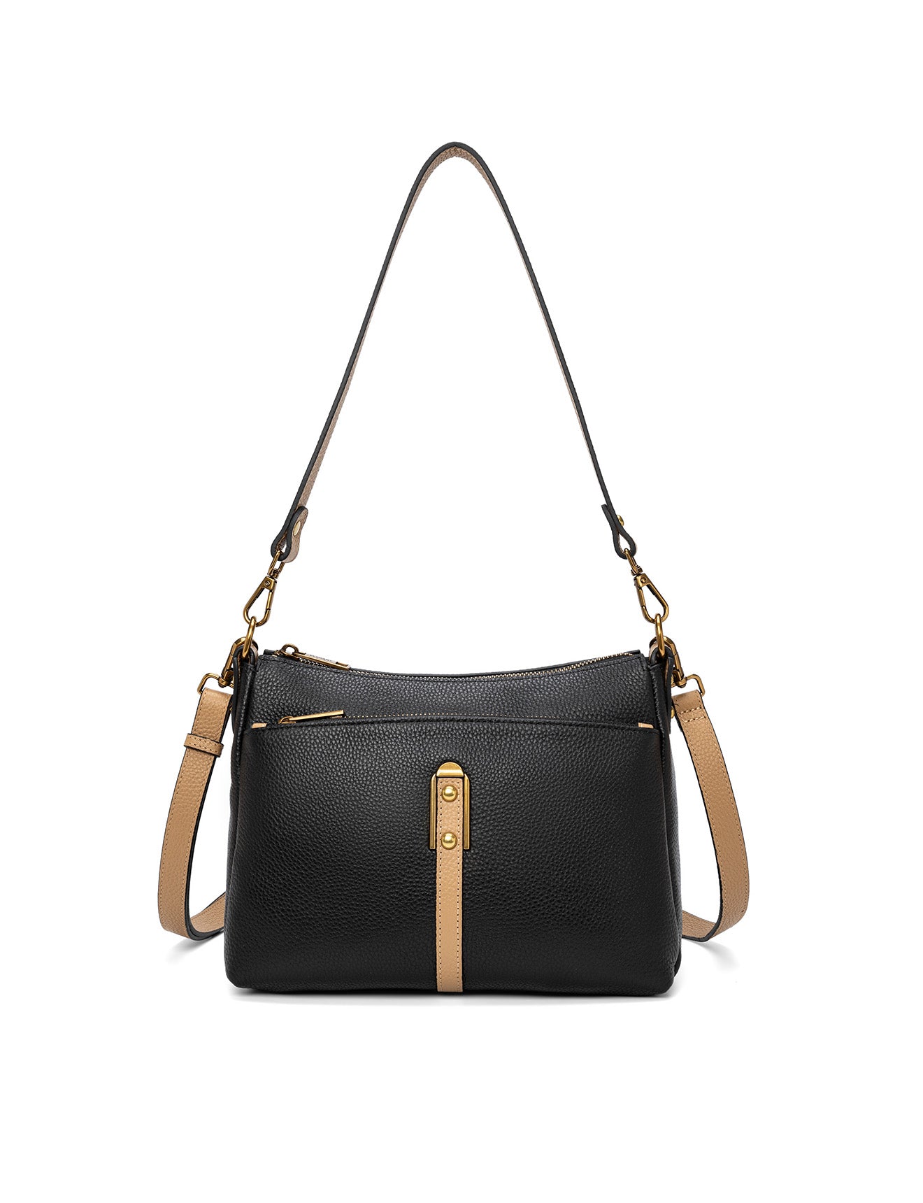 LAUREN BAG - BLACK W/ CAMEL