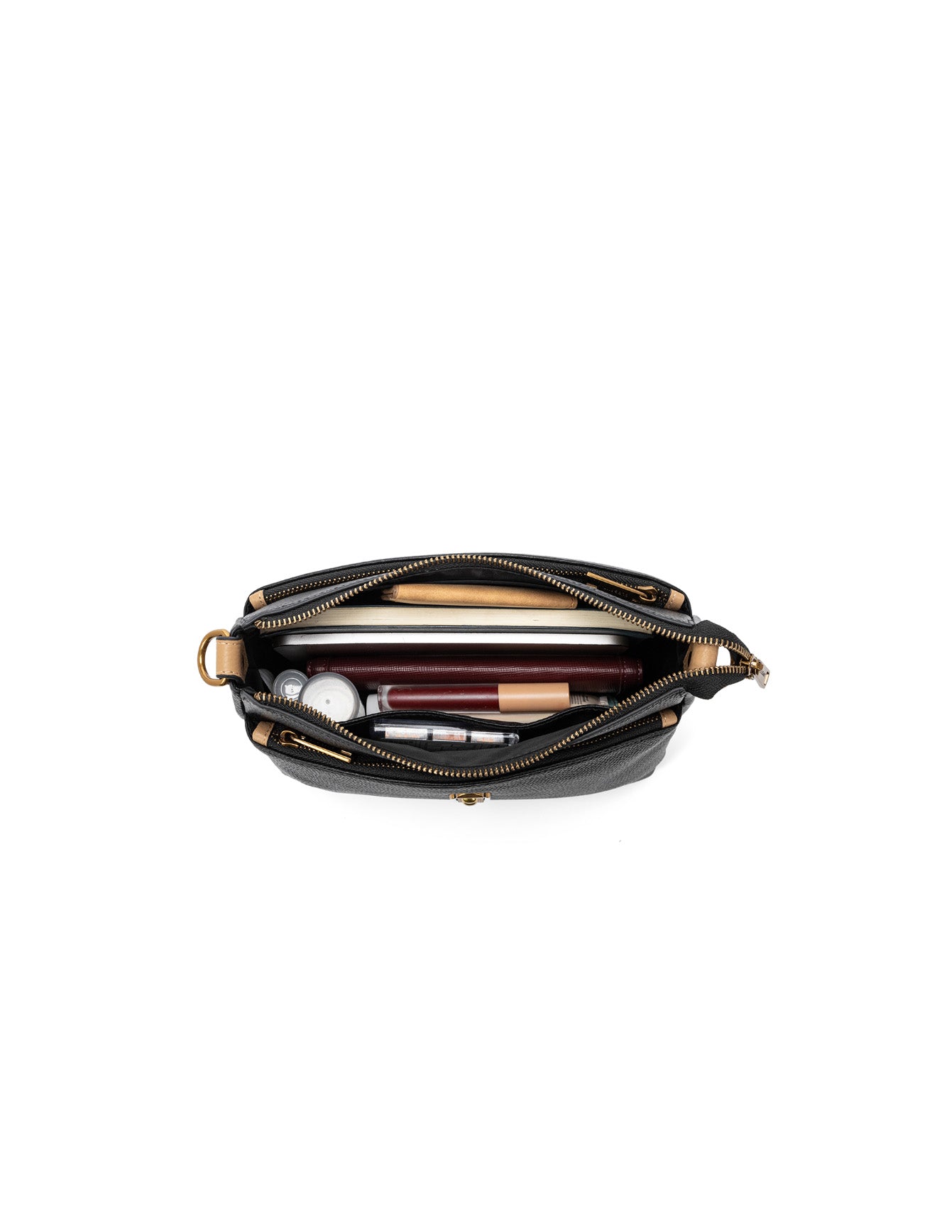 LAUREN BAG - BLACK W/ CAMEL
