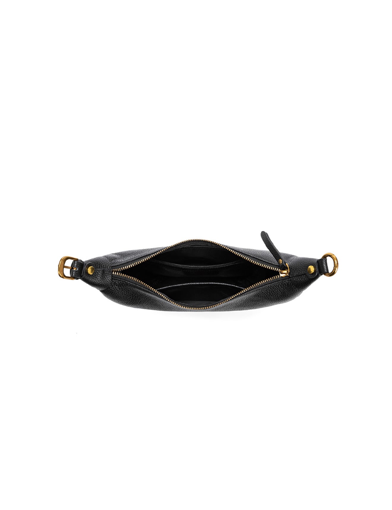 SOFIA LEATHER SHOULDER STRAP BAG w/ CHAIN DETAIL - BLACK