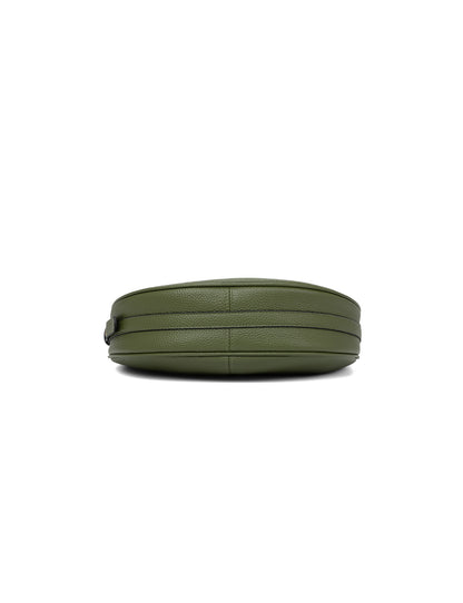 SOFIA LEATHER SHOULDER STRAP BAG w/ CHAIN DETAIL - OLIVE