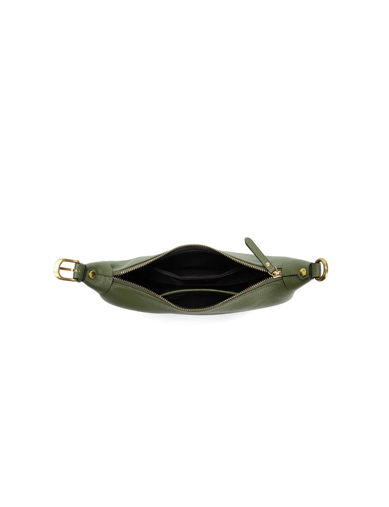 SOFIA LEATHER SHOULDER STRAP BAG w/ CHAIN DETAIL - OLIVE