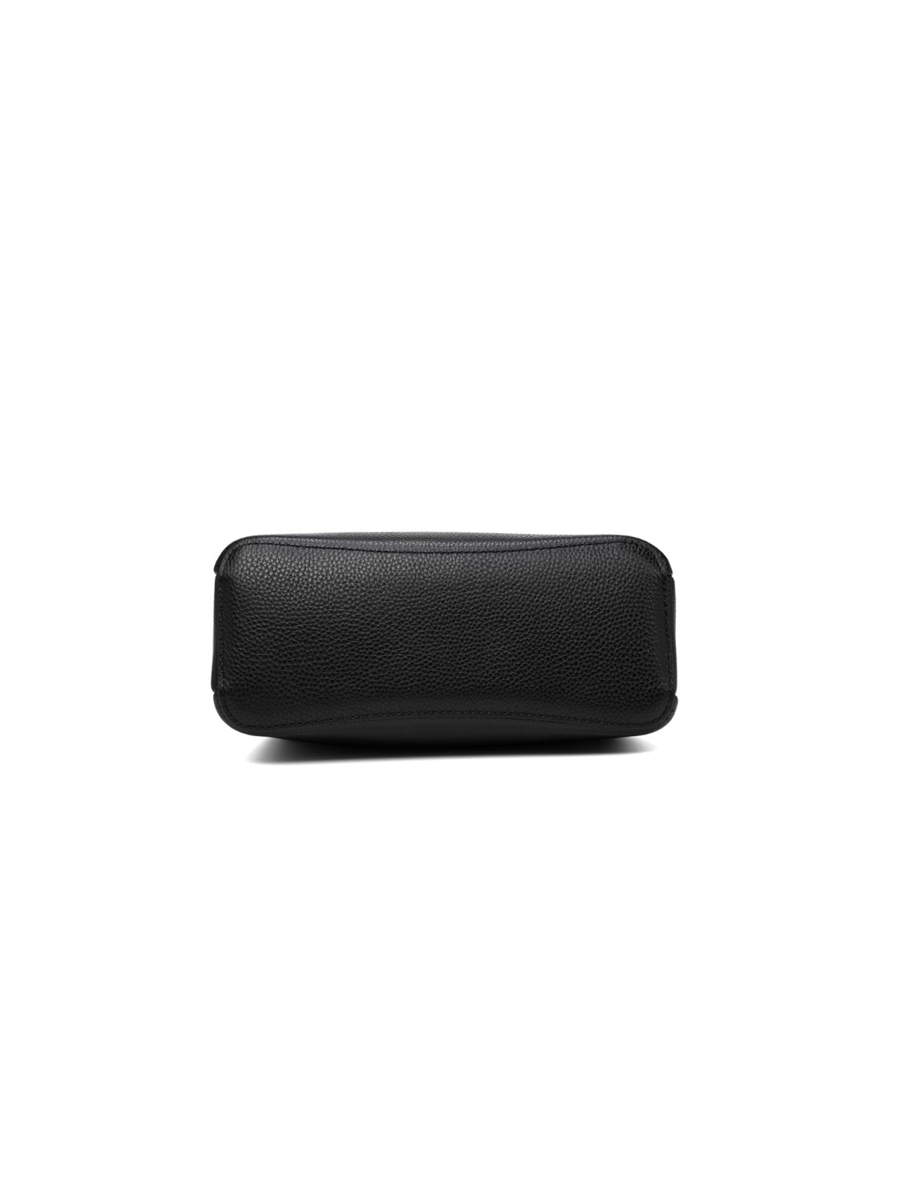 OLIVIA LEATHER BUCKET BAG W/ STRAP - BLACK