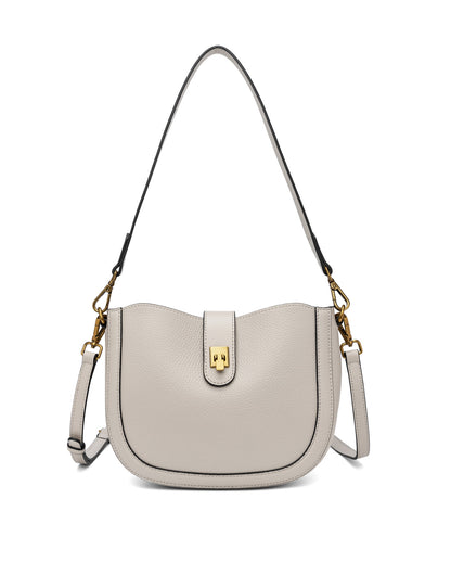 SILVANA LEATHER BAG - BEIGE