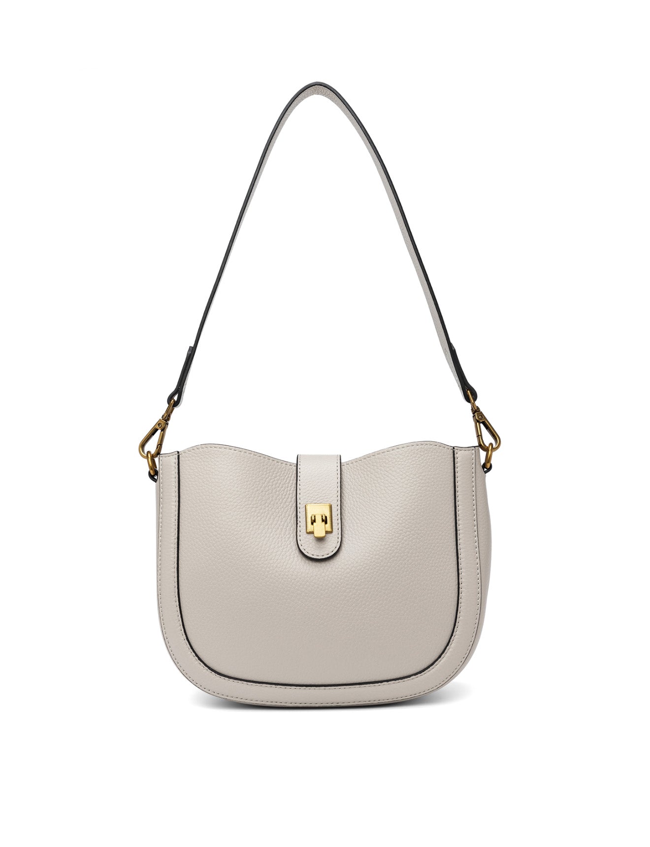 SILVANA LEATHER BAG - BEIGE