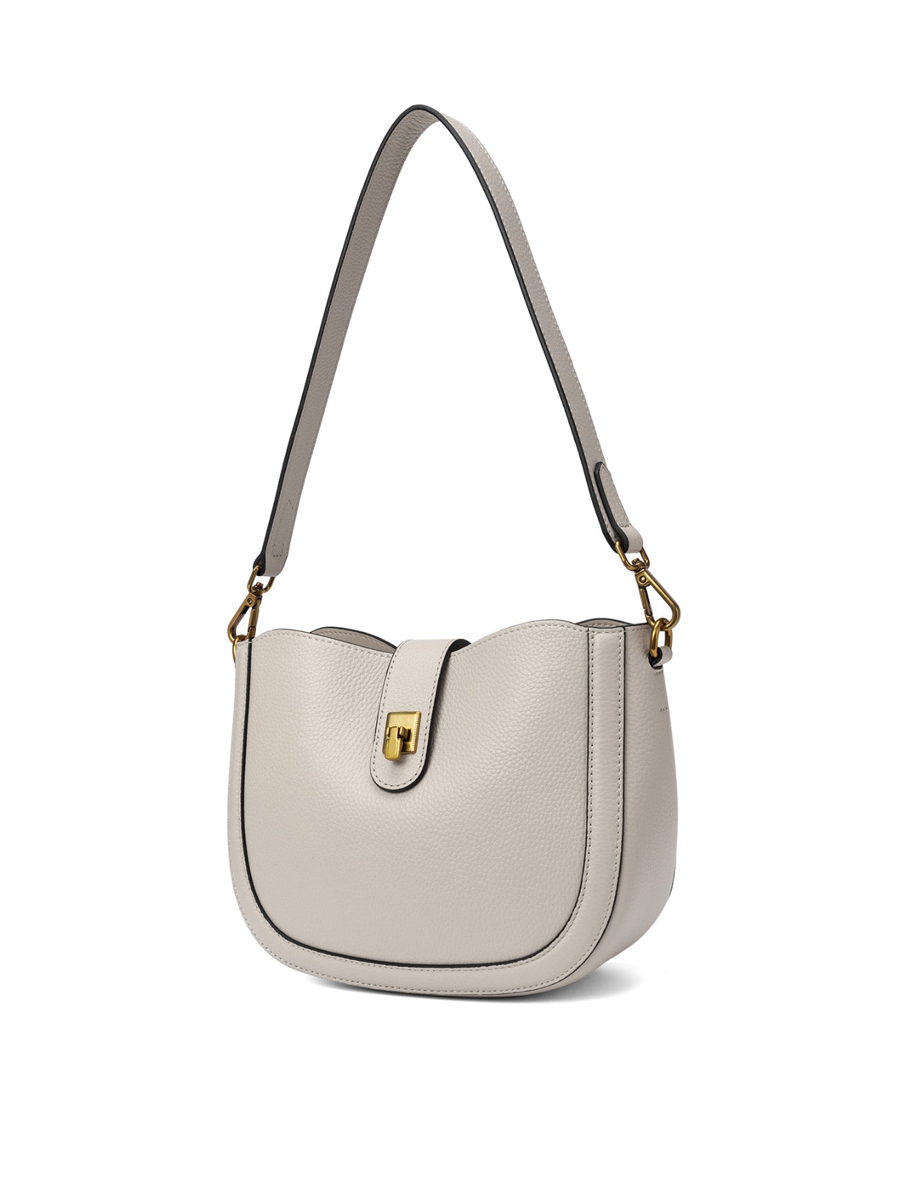 SILVANA LEATHER BAG - BEIGE
