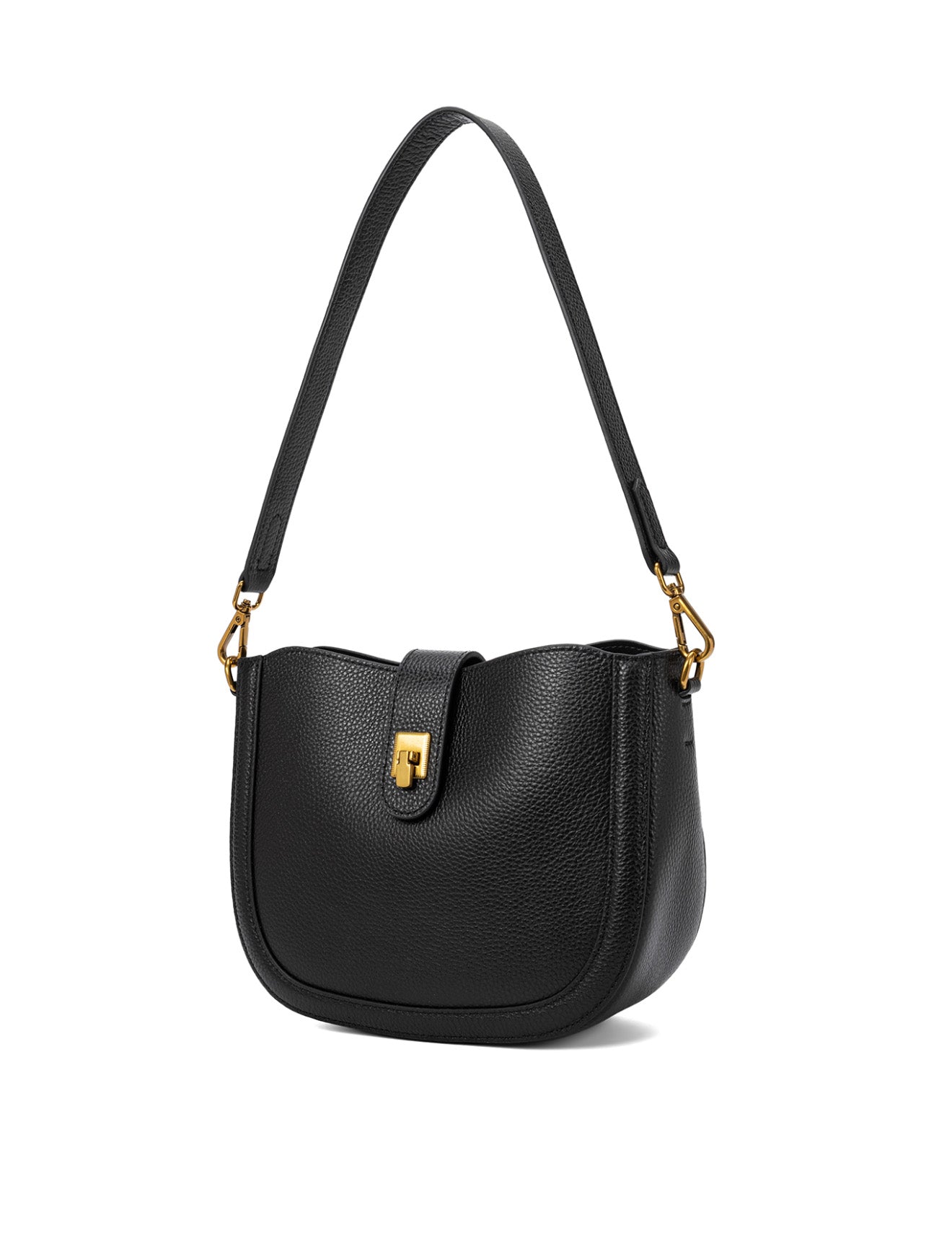 SILVANA LEATHER BAG - BLACK