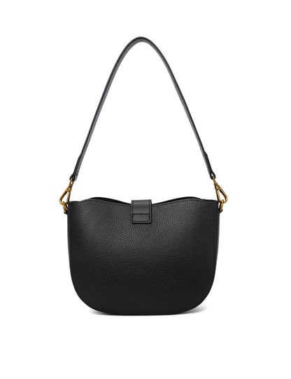 SILVANA LEATHER BAG - BLACK