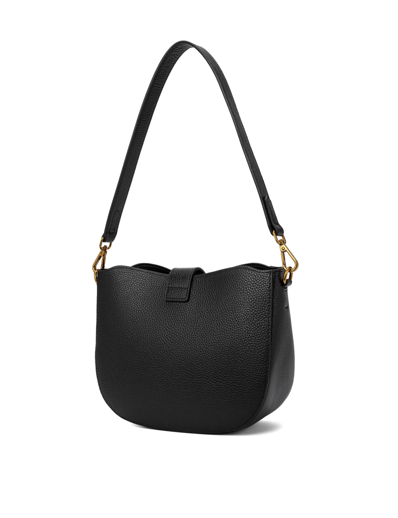 SILVANA LEATHER BAG - BLACK
