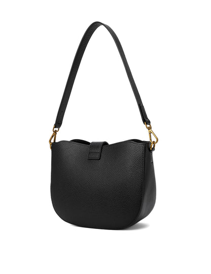 SILVANA LEATHER BAG - BLACK