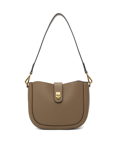 SILVANA LEATHER BAG - KHAKI